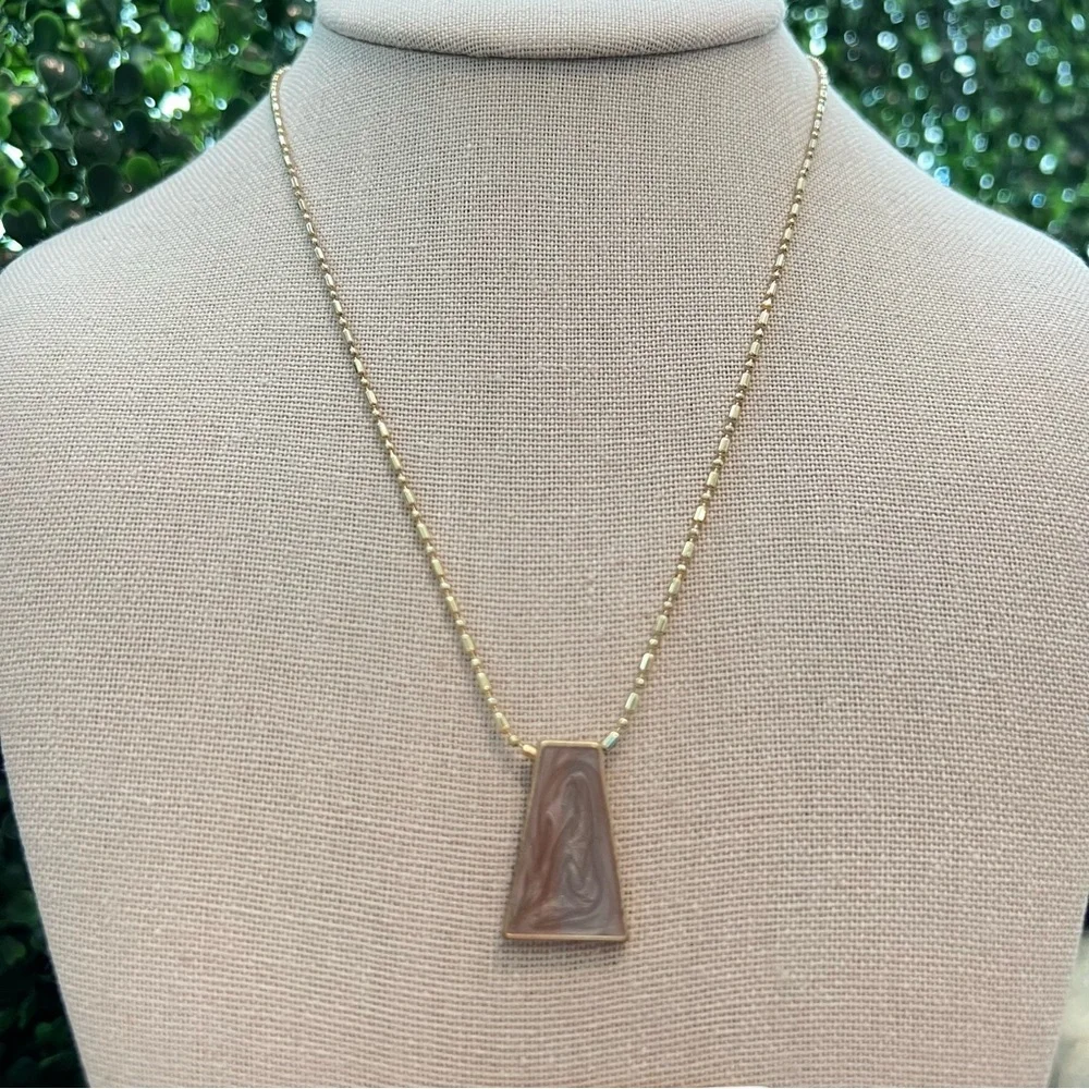 NWT Gold Tone Chain with Enamel Slide Pendant Necklace with Earrings | Boutique